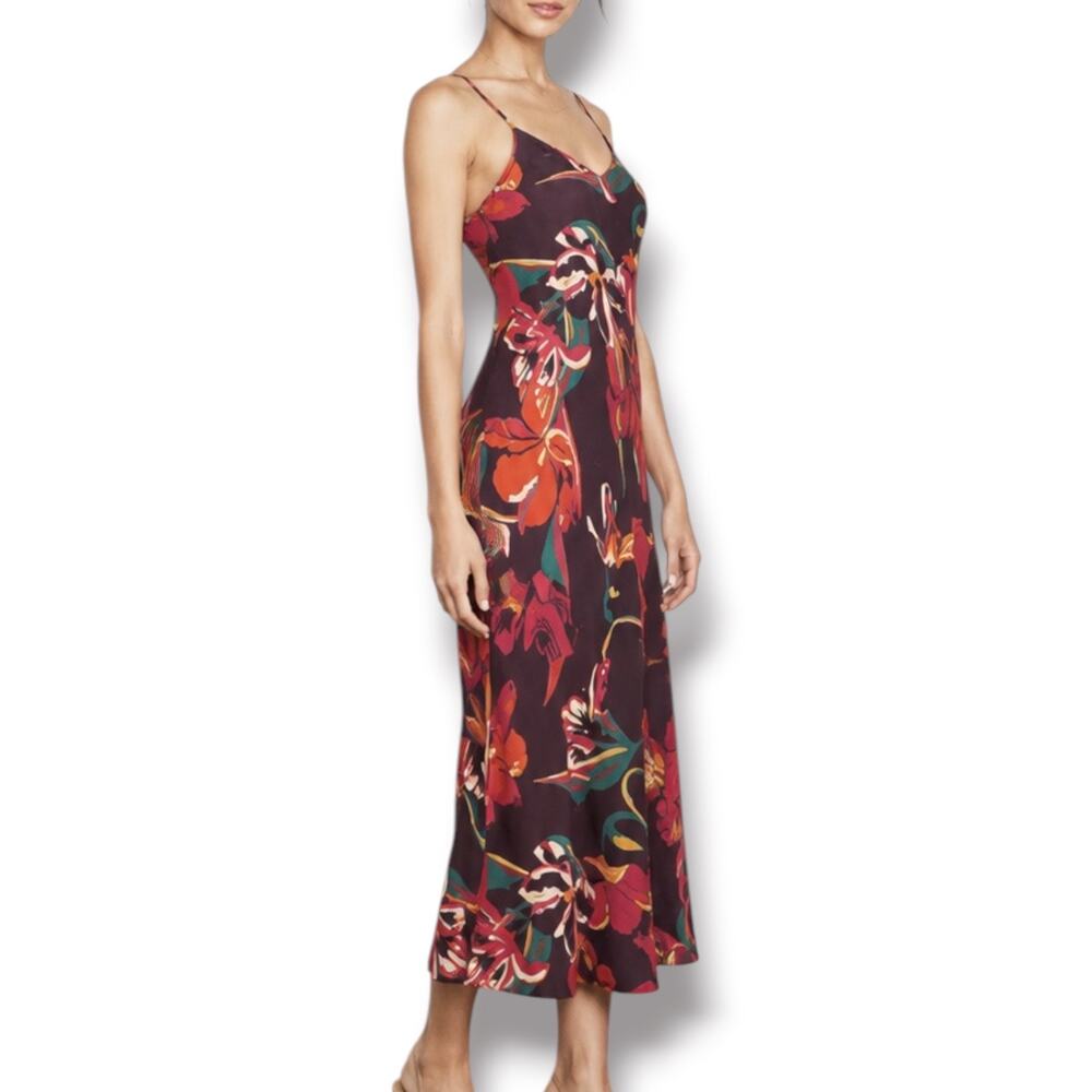 Rachel‎ Pally Floral Slip Dress XS Made In USA Bias Cut Maxi Dress Tropical Boho